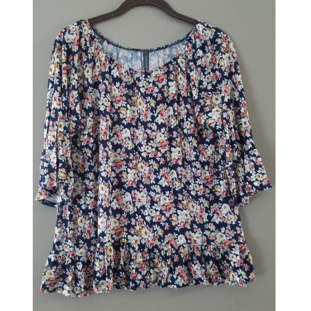 Massini floral 3/4 sleeve top